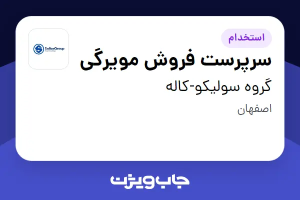  استخدام سرپرست فروش مویرگی در گروه سولیکو-کاله