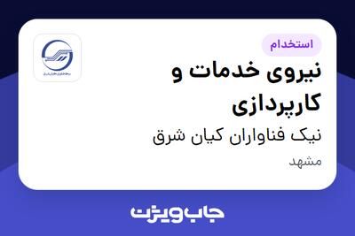  استخدام نیروی خدمات و کارپردازی در نیک فناواران کیان شرق