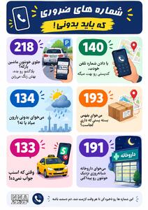 نوراینفو | این 6 شماره تماس را هرگز فراموش نکنید