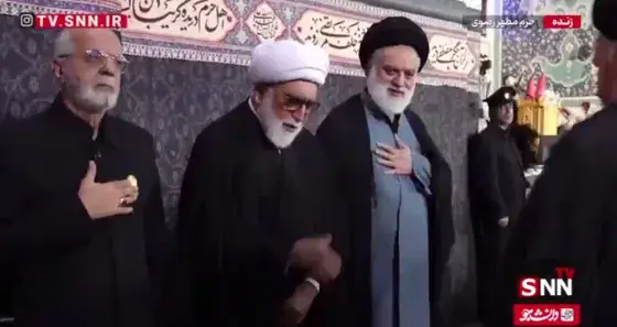 حضور فرزند ارشد رهبر شهید انقلاب در مراسم چهلم تدفین قائد شهید امت + فیلم