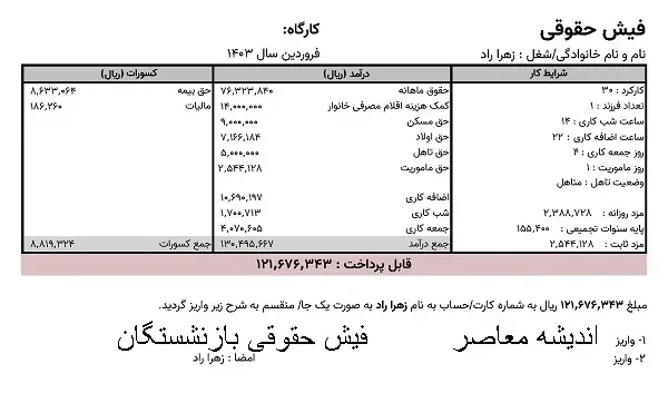فیش حقوقی بازنشستگان کشوری مرداد ۱۴۰۵ منتشر شد؟