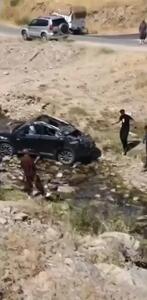 چهار فوتی بر اثر واژگونی خودرو در مسیر بانه-سقز+فیلم