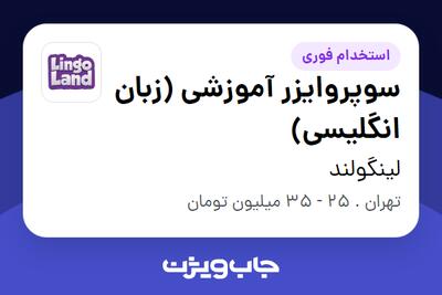 استخدام سوپروایزر آموزشی (زبان انگلیسی) در لینگولند