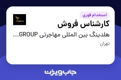  استخدام کارشناس فروش در هلدینگ بین المللی مهاجرتی VIP GROUP