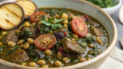 طرز تهیه قورمه سبزی رشتی؛ خورش اصیل و خوش عطر گیلانی