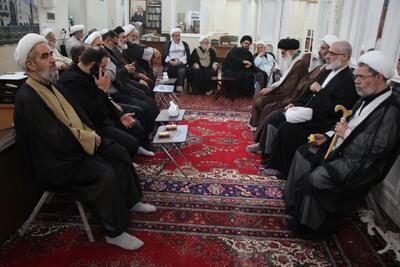 مراسم عزاداری هشتم ربیع الاول در دفتر آیت الله فاضل لنکرانی برگزار شد + تصاویر
