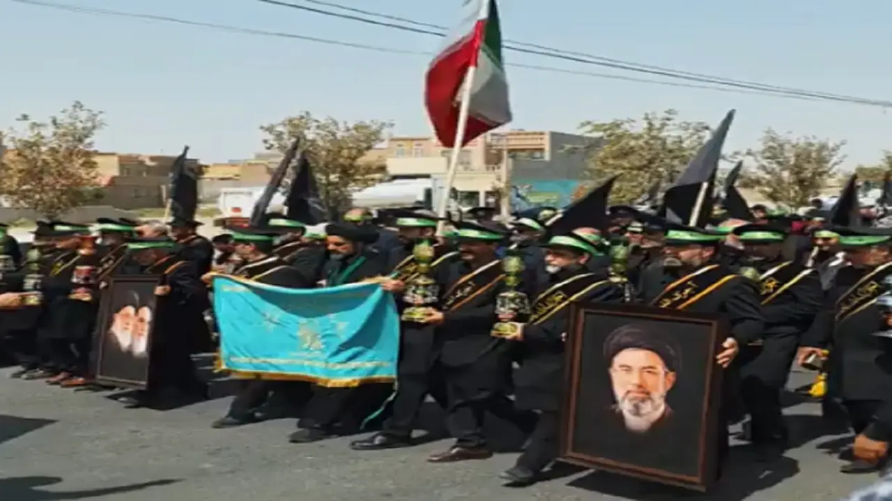 برپایی دسته عزای خادمان آستان مقدس مسجد جمکران در سوگ شهادت ابالمهدی+فیلم