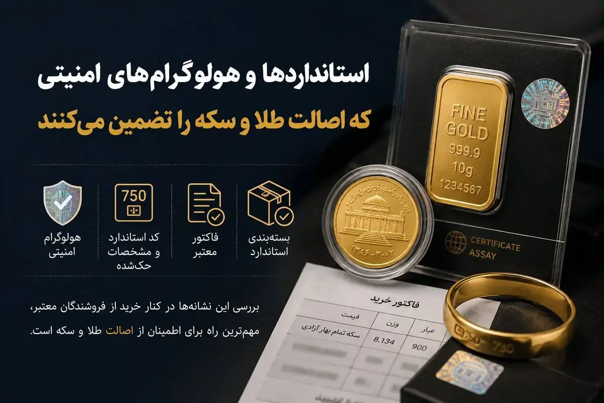 استانداردها و هولوگرامهای امنیتی که اصالت طلا و سکه را تضمین میکنند