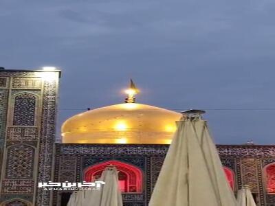  تعویض پرچم گنبد مطهر رضوی به رنگ سبز  | آخرین خبر