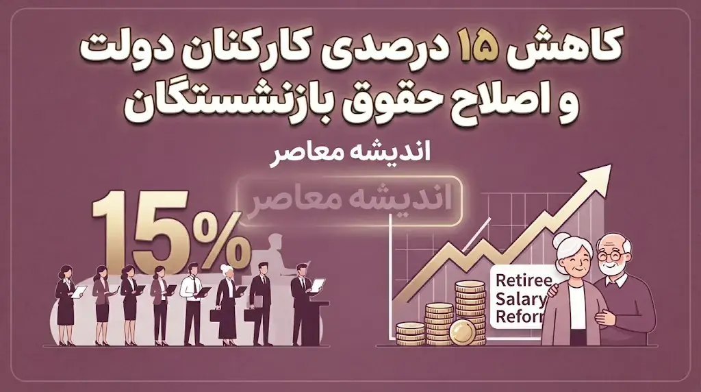 کاهش ۱۵ درصدی کارکنان دولت و اصلاح حقوق بازنشستگان
