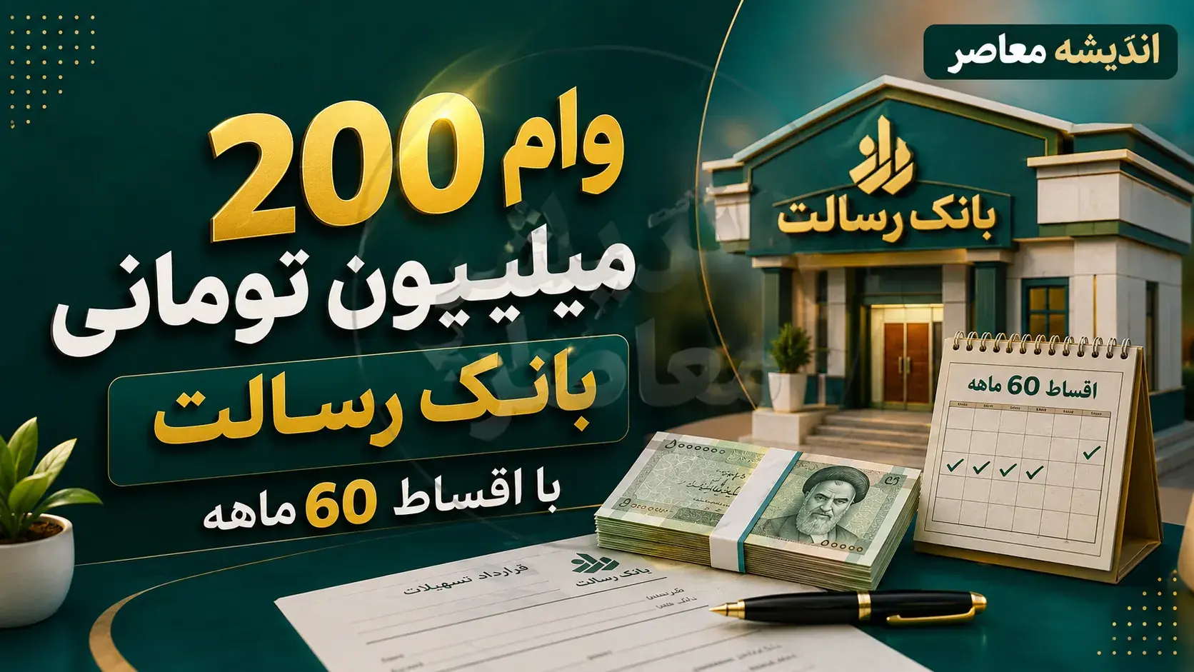 ثبت نام وام ۲۰۰ میلیون تومانی بانک رسالت
