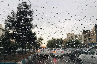  بارش باران تابستانی در بخش احمدی هرمزگان