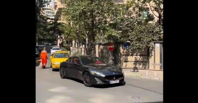 تصادف عجیب یک مازراتی در خیابان فرشته!