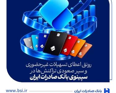 رونق اعطای تسهیلات غیرحضوری و سیر صعودی تراکنشها در سپینوی بانک صادرات ایران