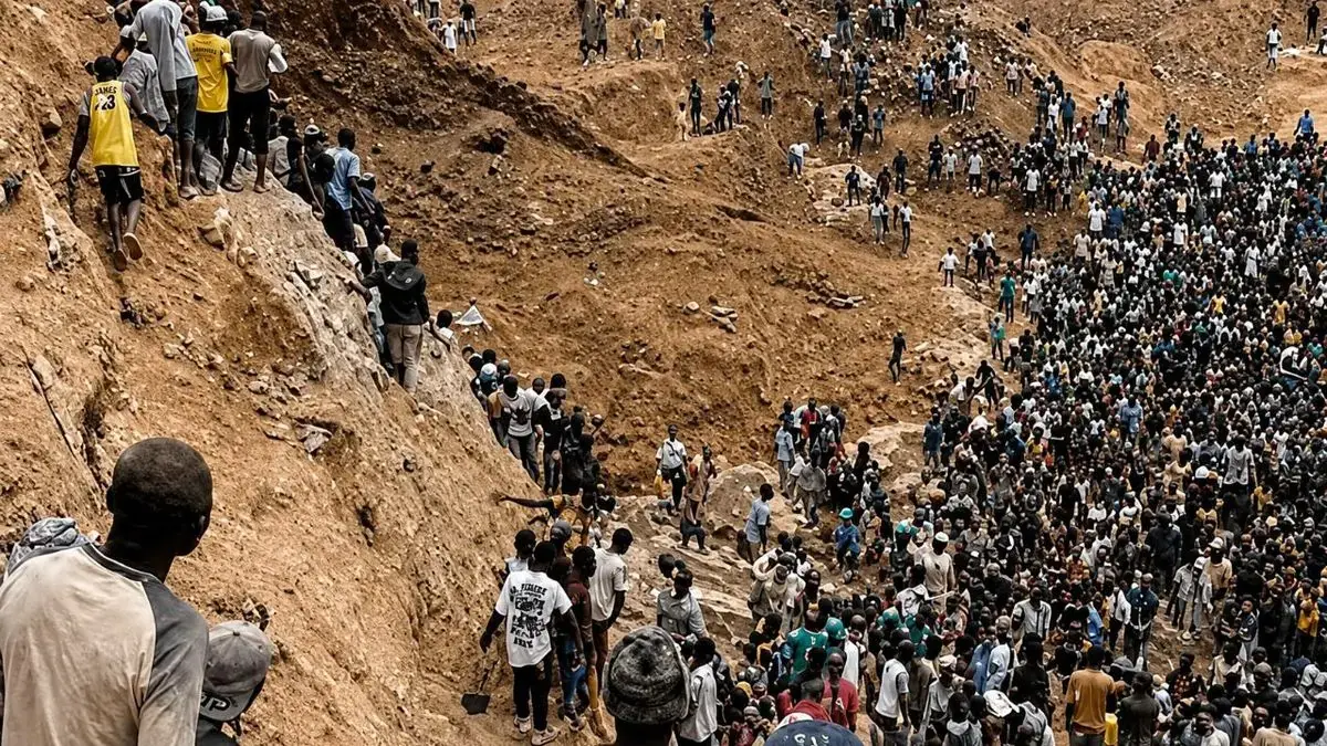 ریزش معدن طلای بدون مجوز، جان بیش از ۱۰۰ کارگر را گرفت