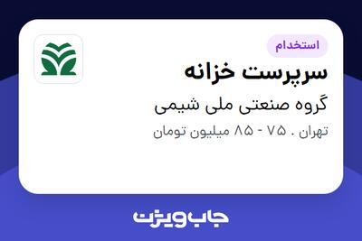  استخدام سرپرست خزانه در گروه صنعتی ملی شیمی