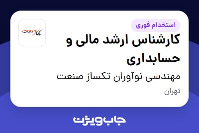  استخدام کارشناس ارشد مالی و حسابداری در مهندسی نوآوران تکساز صنعت