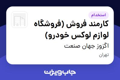 استخدام کارمند فروش (فروشگاه لوازم لوکس خودرو) - آقا در اگزوز جهان صنعت