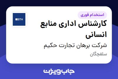  استخدام کارشناس اداری منابع انسانی - خانم در شرکت برهان تجارت حکیم