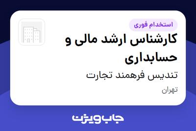 استخدام کارشناس ارشد مالی و حسابداری در تندیس فرهمند تجارت