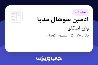 استخدام ادمین سوشال مدیا - خانم در وان اسکای