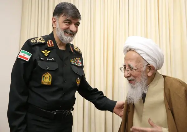 دیدار آیت الله جوادی آملی و رادان؛ جان و مال و ناموس مردم امانت الهی است + تصاویر رادان و مرجع تقلید شیعیان