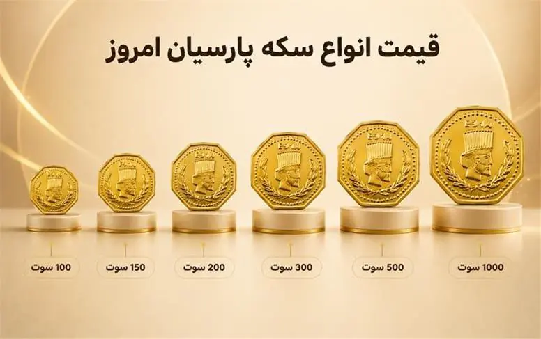 قیمت انواع سکه پارسیان امروز شنبه 31 مرداد 1405؛ افزایش شدید قیمت سکه 100 سوتی!