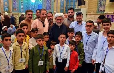 لحظاتی از حضور حجتالاسلاموالمسلمین طائب، رئیس سازمان بسیج مستضعفین در مسجد مقدس جمکران