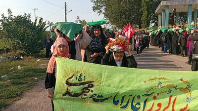 آیین مجمع بران سفره فرج در گیلان / از گل افشانی تا حاجت روایی
