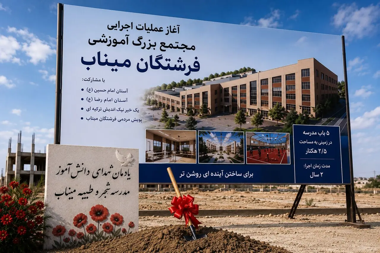 ساخت مجتمع بزرگ آموزشی «فرشتگان میناب» با همکاری خیران آغاز شد | آخرین خبر