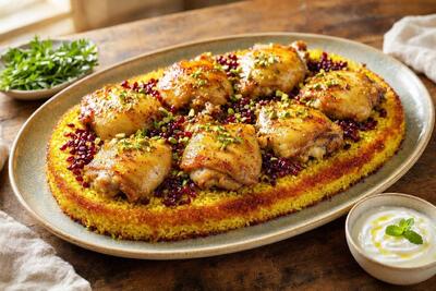 طرز تهیه باسترما پلو با ران مرغ؛ یک غذای اعیانی و مجلسی