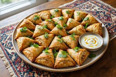 چطوربانصف سینه مرغ۲۰تا پیراشکی تپل درست کنیم؟ پیراشکی مرغ بدون فرو همزن