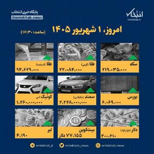 اینفوگرافیک / امروز ۱ شهریور قیمت ها چقدر است؟