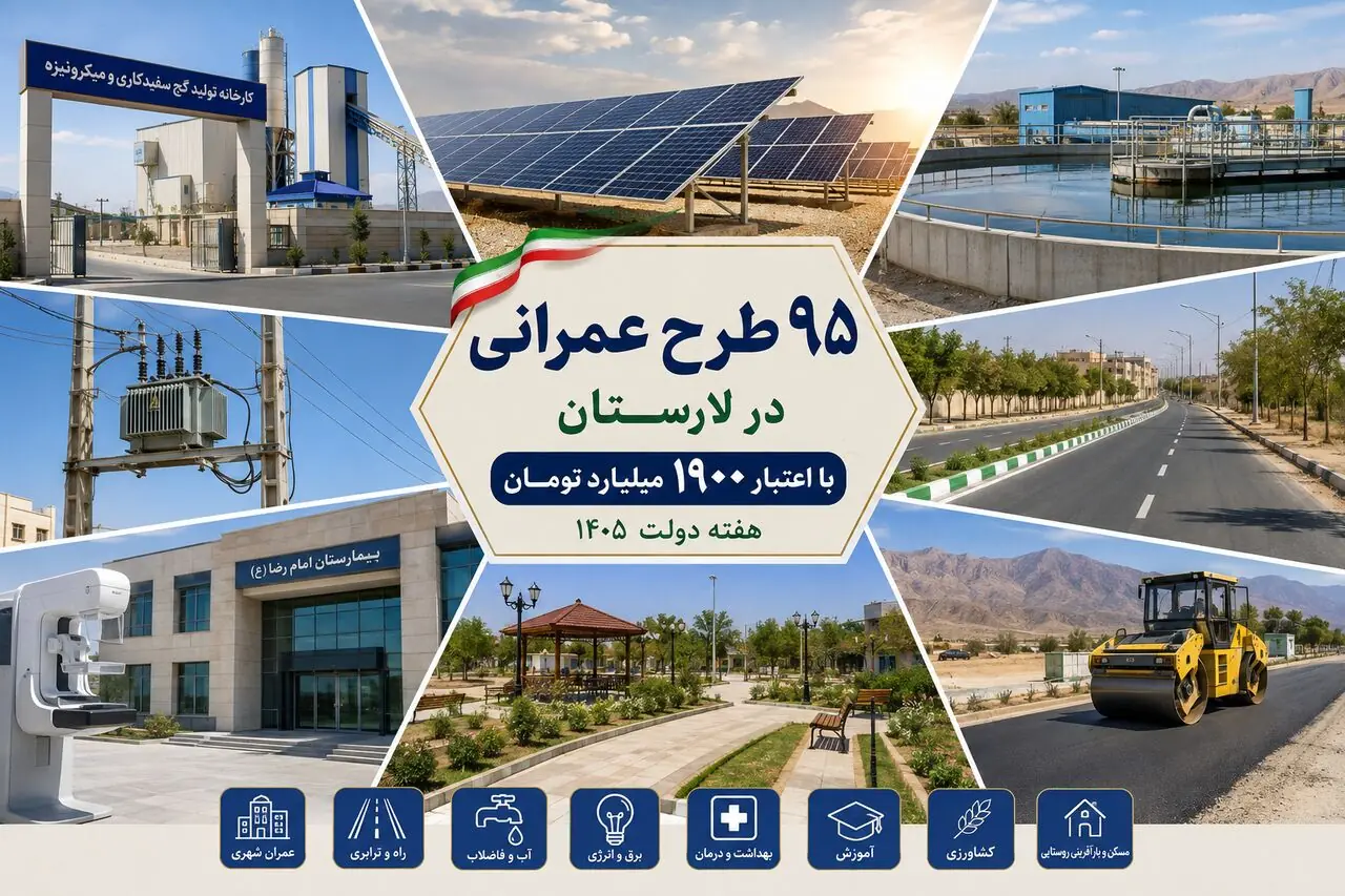 بهره‌برداری از ۹۵ طرح عمرانی در لارستان با اعتبار ۱۹۰۰ میلیارد تومان