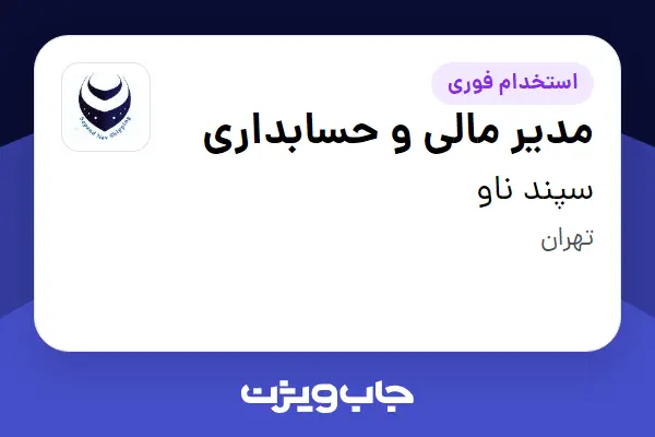  استخدام مدیر مالی و حسابداری در سپند ناو