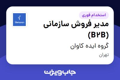 استخدام مدیر فروش سازمانی (B2B) در گروه ایده کاوان