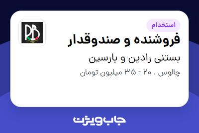 استخدام فروشنده و صندوقدار در بستنی رادین و بارسین