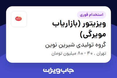 استخدام ویزیتور (بازاریاب مویرگی) در گروه تولیدی شیرین نوین