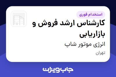 استخدام کارشناس ارشد فروش و بازاریابی - خانم در انرژی موتور شاپ