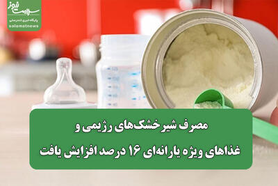 مصرف شیرخشکهای رژیمی و غذاهای ویژه یارانهای ۱۶ درصد افزایش یافت