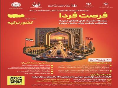 برگزاری نشست فرصت فردا؛ گامی برای توسعه صادرات دانشبنیان به بازار ترکیه