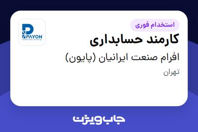 استخدام کارمند حسابداری در افرام صنعت ایرانیان (پایون)