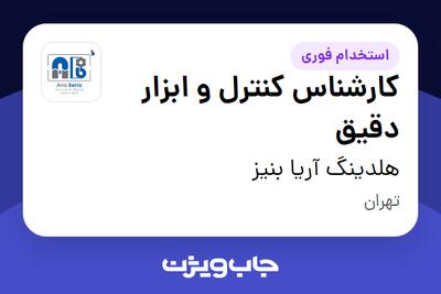 استخدام کارشناس کنترل و ابزار دقیق در هلدینگ آریا بنیز