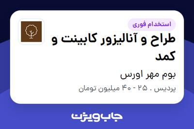 استخدام طراح و آنالیزور کابینت و کمد در بوم مهر اورس