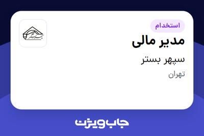 استخدام مدیر مالی در سپهر بستر