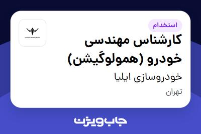استخدام کارشناس مهندسی خودرو (همولوگیشن) در خودروسازی ایلیا