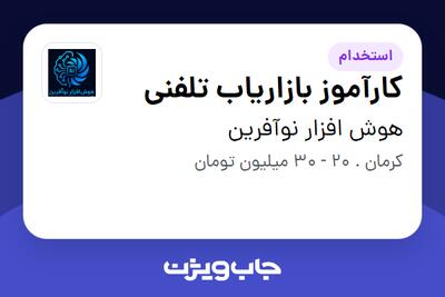  استخدام کارآموز بازاریاب تلفنی در هوش افزار نوآفرین