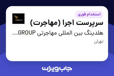 استخدام سرپرست اجرا (مهاجرت) در هلدینگ بین المللی مهاجرتی VIP GROUP