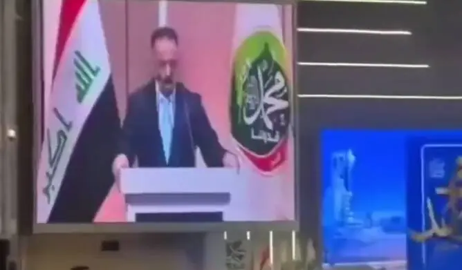  فیلم/ رئیس اوقاف اهل سنت عراق در حین سخنرانی از حال رفت