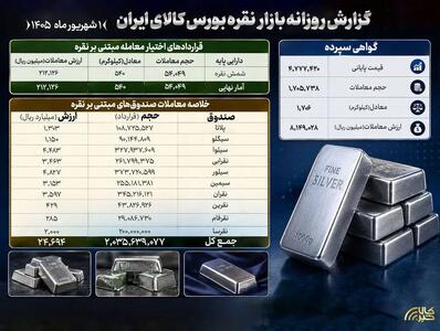 گردش ۳.۳ همتی نقدینگی در بازار نقره بورس کالا
